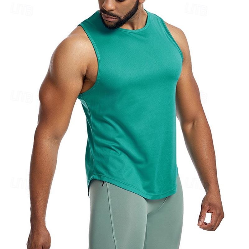 Homens Camisola de alças do exercício Regata de Corrida Regata para Academia Sem Manga Colete Casual Roupa Esportiva Cor Sólida Secagem Rápida Macio Respirável Treino de Ginástica Caminhada Cooper de 2025 por $7.99 –P5