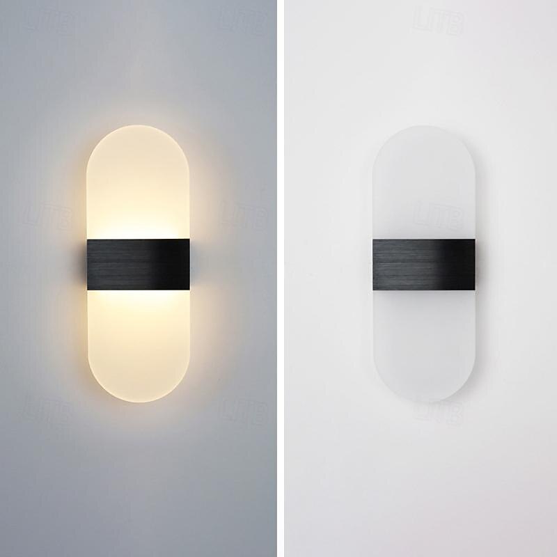 led nástěnné svítidlo 2barevný světelný zdroj 10cm 5w nordic style ip54 hliníková akrylová vnitřní nástěnná svítidla osvětlení do ložnice koupelna obývací pokoj chodby 85-265v 2026 - $33.99 –P4