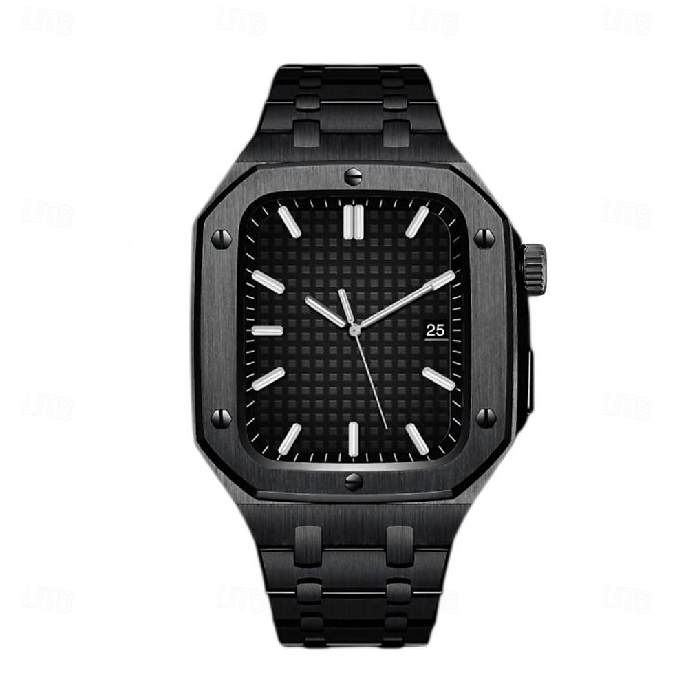 Link Bracelet Compatible with Apple Watch band 44mm 45mm with Case Luxury Butterfly Buckle Stainless Steel Strap Replacement Wristband for iwatch Series 8 7 6 5 4 SE 2025 - $89.99 –P6