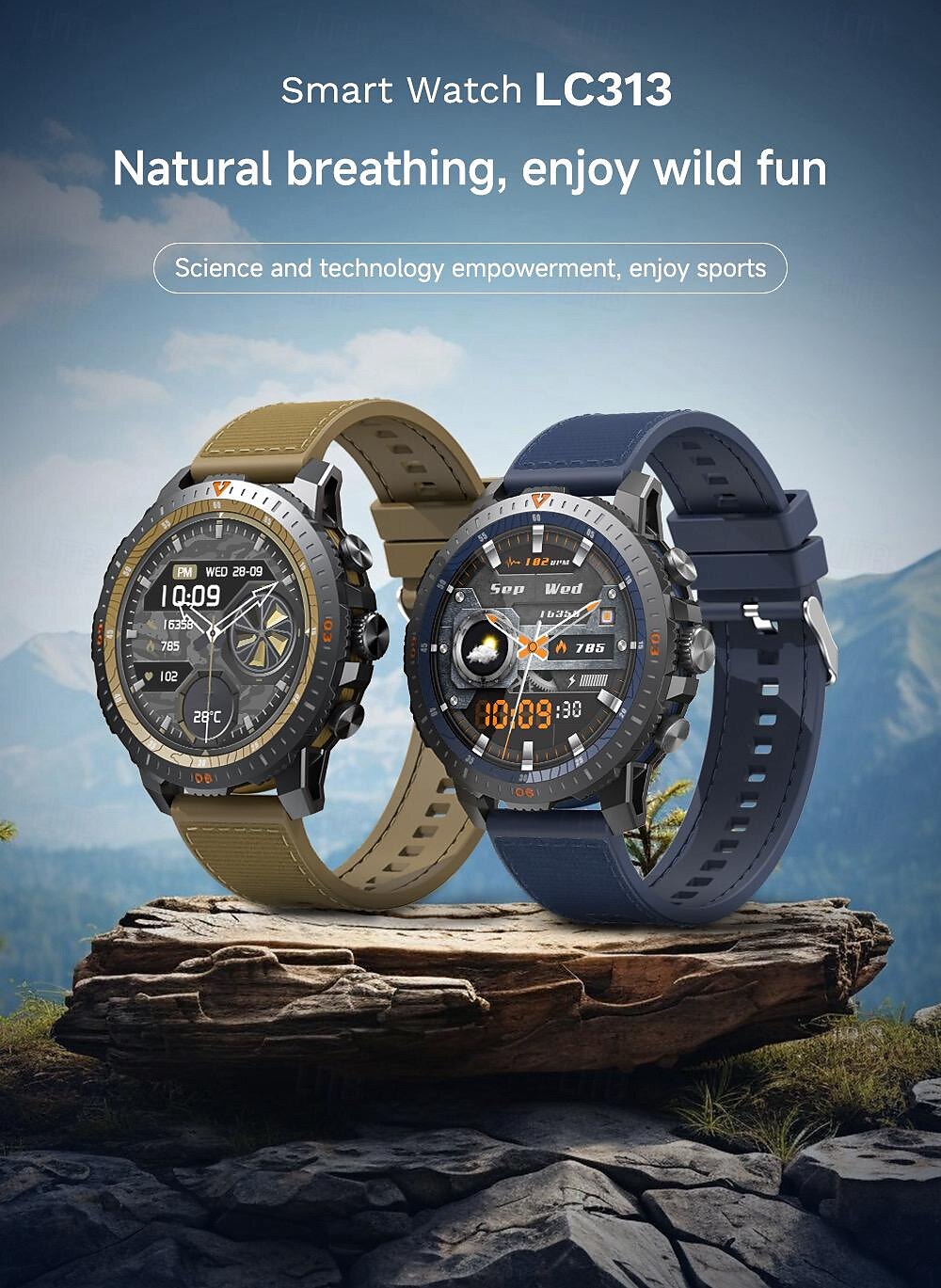 696 LC313 Εξυπνο ρολόι 1.43 inch Έξυπνο ρολόι Bluetooth ΗΚΓ + PPG Βηματόμετρο Υπενθύμιση Κλήσης Συμβατό με Android iOS Γυναικεία Άντρες Κλήσεις Hands-Free Υπενθύμιση Μηνύματος IP 67 Θήκη ρολογιού 46mm 2025 - $62.99 –P1