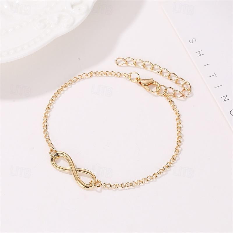 Bracelet Femme Fantaisie Mode Infini Elégant Mode Le style mignon Luxe Bracelet Bijoux Argent Dorée Rond pour Soirée Rendez-vous Plage de 2025 ? $6.49 –P4