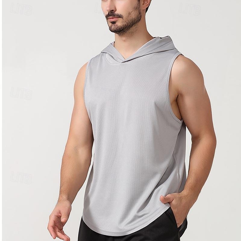 Homens Camiseta Colete de Trilha Sem Manga Com Capuz Malha Íntima Camisa sem mangas Colete superior Ao ar livre Secagem Rápida Macio Redutor de Suor Verão Poliéster Preto Branco Azul Marinho de 2026 por $12.99 –P6