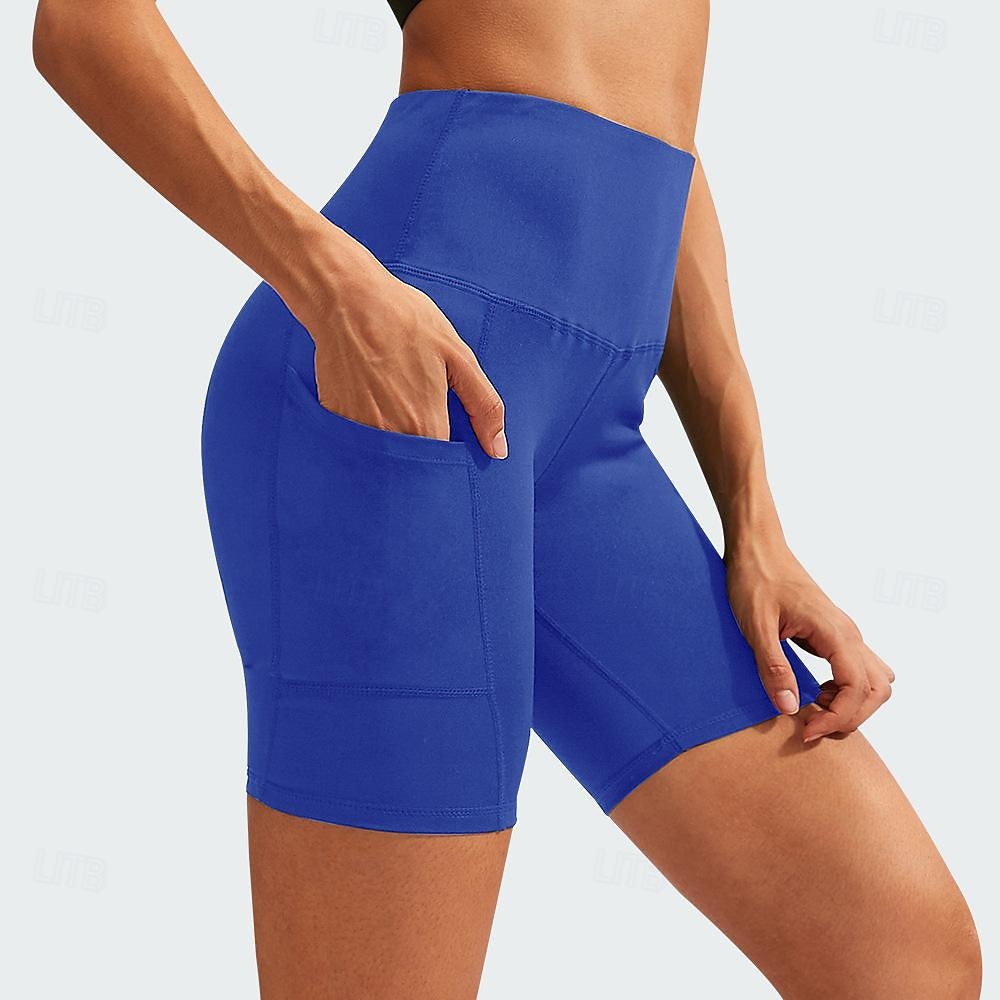 Damskie Spodnie Joggers Jogger Spodenki na siłownię Spodnie do jogi Kieszeń z kieszenią na telefon Lekki Wysoka talia Joga Zdatność Trening w siłowni Szorty Moda czarny / biały Czarny Burgundowy 2025 - $21.99 –P5