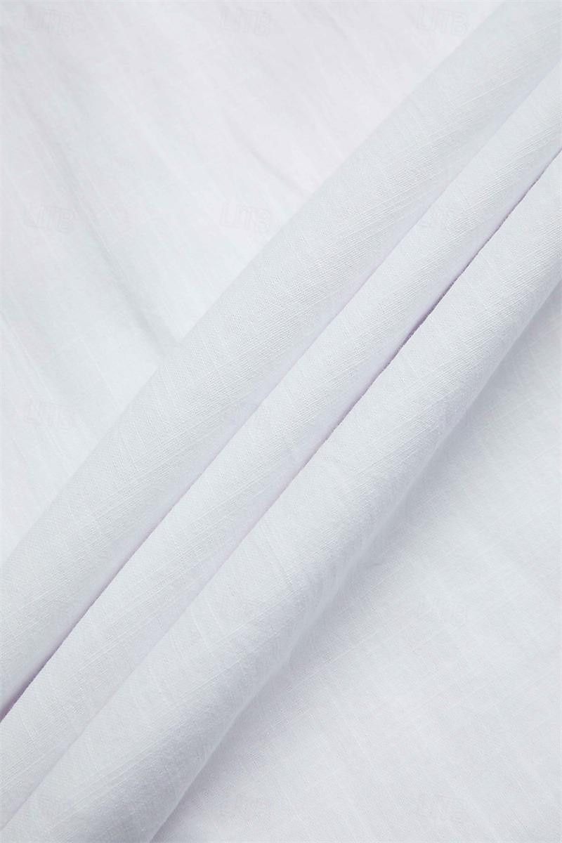 Homme Chemise Chemise en lin et coton Chemisette Chemise d'été Tenues de plage Chemise décontractée Chemise boutonnée Plein Vacances Curise Noir Blanche Bleu clair manche longue Revers Printemps été de 2026 ? $26.99 –P8