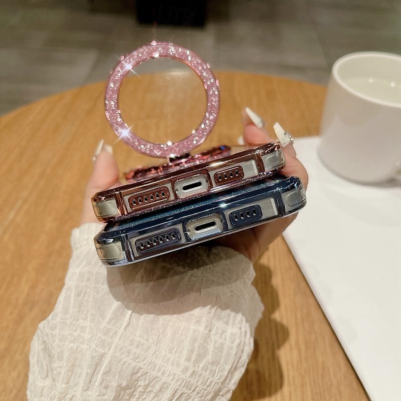 2025年 電話 ケース 用途 iPhone 17 Pro Max 17 Air 16 15 14 Pro Max Plus 13 12 11 Pro Max バックカバー スタンド付き ブリンブリングリッターシャイニー 耐衝撃 TPU 仕上げ コレクション – $9.99 –P16