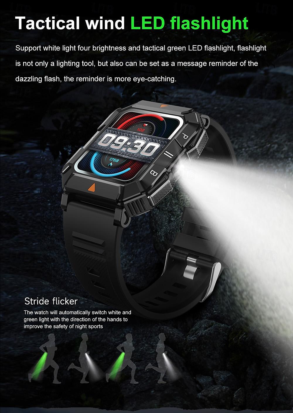 2025年 imosi yk03 スマートウォッチ 1.83インチ スマートウォッチ フィットネス ランニングウォッチ ブルートゥース 歩数計 通話リマインダー 睡眠トラッカー LEDフラッシュライト対応 男性用スマートウォッチ  コレクション – $31.99 –P8