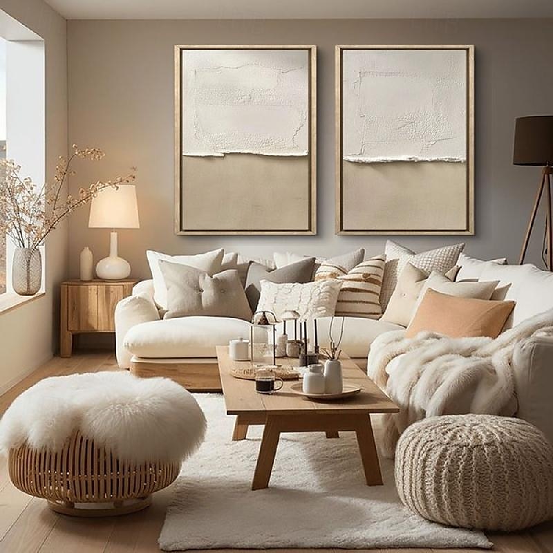 oil painting handmade Mid Century Abstract White oil painting  Neutral Decor White Plaster painting Wall Art  New*Minimal Scandinavian Medieval  3D Textured Painting Artwork 2025 - $116.99 –P2