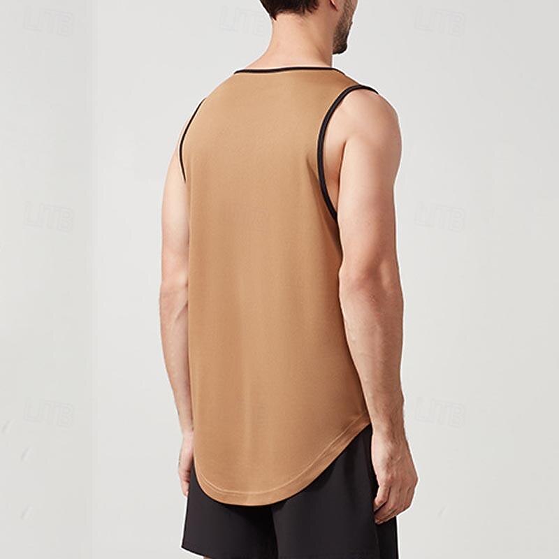 Voor heren T-shirt Wandelvest Mouwloos Strakke ronde hals Singlet Mouwloos shirt Vesttopje Buiten Sneldrogend Zacht Zweetafvoerend Polyester Zwart Oranje Groen Klimmen Kamperen / wandelen / grotten 2025 - $13.49 –P10