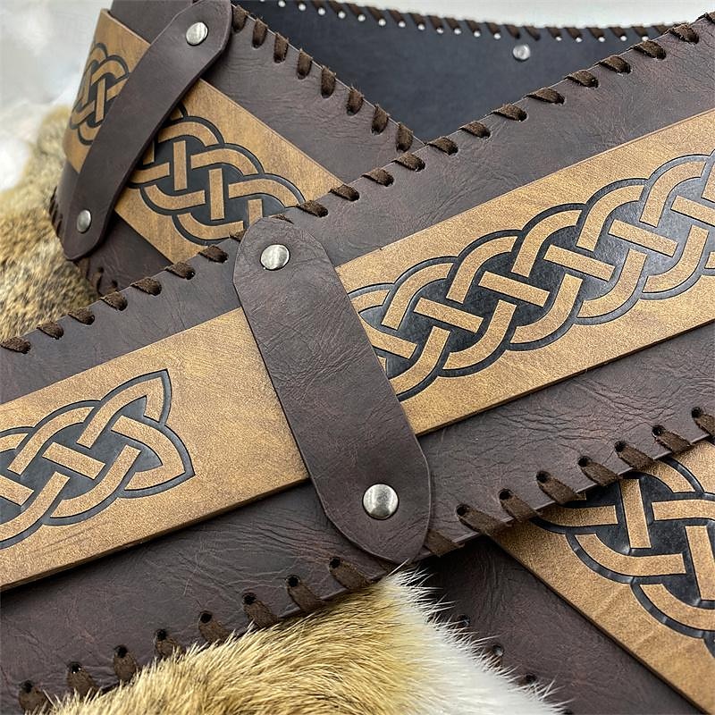 Punk y gótico Medieval Renacimiento Baile de Máscaras Cinturón Vikingo caballero celta Hombre Mujer Unisexo Vikingo Carnaval Mascarada Escenario Feria del Renacimiento LARP Adulto Cinturón 2025 - $32.99 –P6