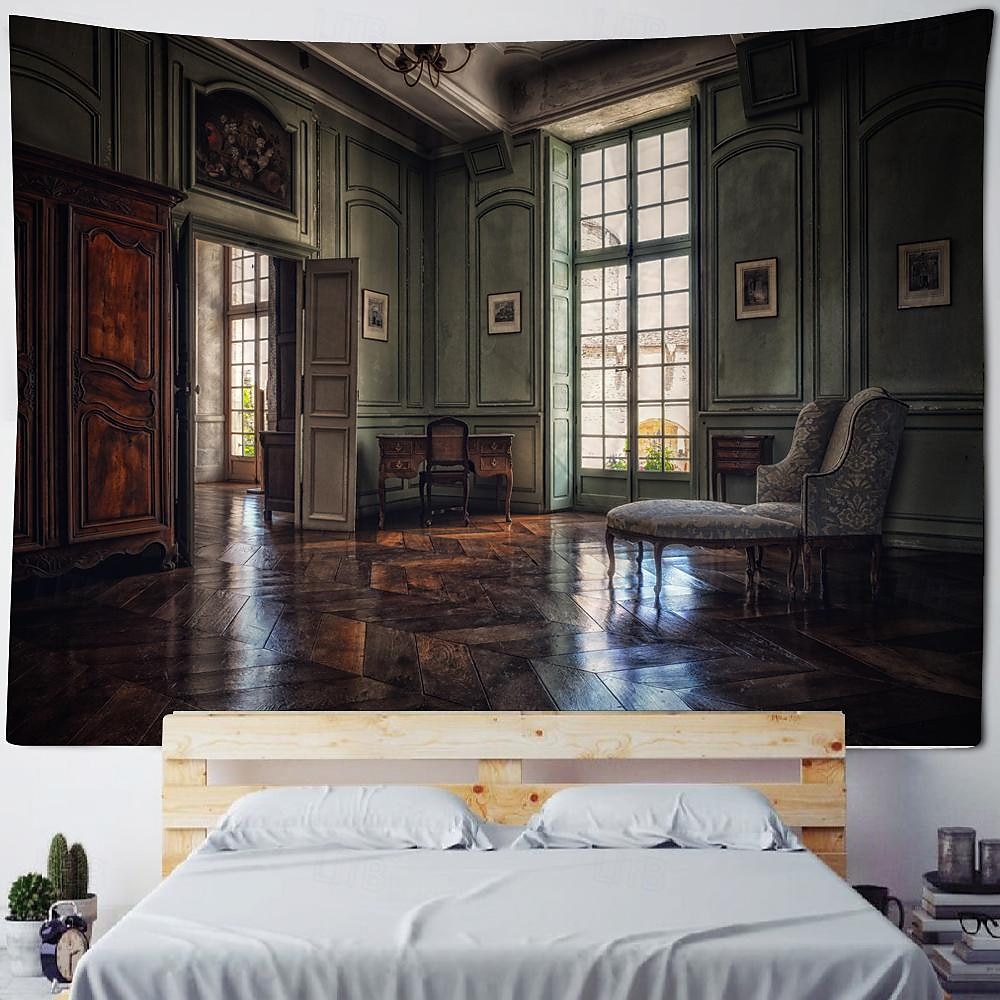2026年 ヴィンテージ 城内 吊り下げタペストリー 壁アート 大型タペストリー 壁画 装飾 写真 背景 ブランケット カーテン 自宅 寝室 リビングルーム 装飾  コレクション – $20.99 –P3