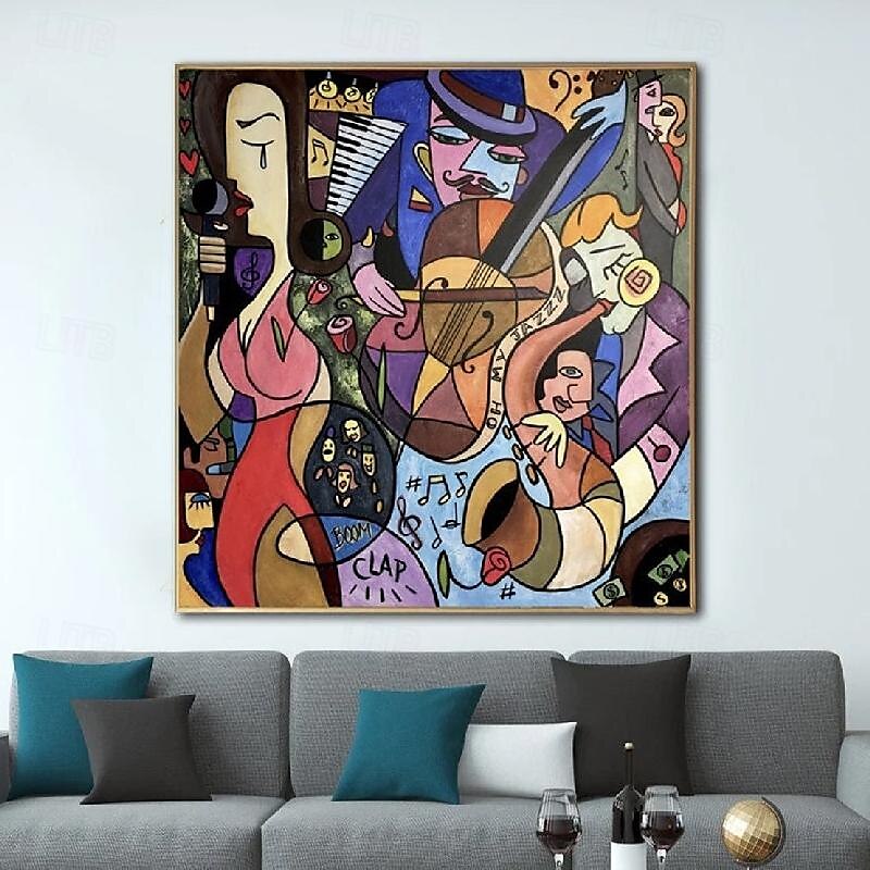 große handgemachte abstrakte bunte figurative Gemälde auf Leinwand handgemachte Luxus-Malerei Picasso Stil Kunst strukturierte Öl Acryl Malerei Wand-Dekor 2025 - $166.99 –P1