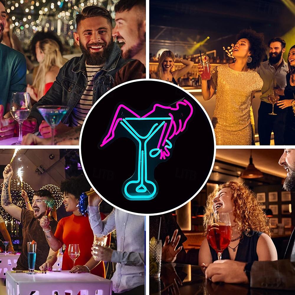 Oktoberfest Cocktail USB Neon LED Sign Light, Luminous Styling Neon Light Beer Bar Club Acrylic Neon Light for Hotel Bar Cafe Birthday Party Teen Room Wall Decoration Light Sign 1PC 2025 - $97.99 –P6