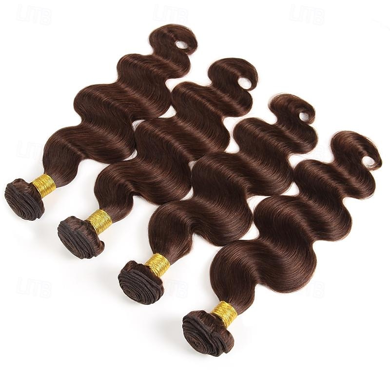 2 # body wave menselijk haar bundels braziliaanse bruin haar weven bundels bruin haarverlenging remy chocolade bot menselijk haar 3 stks 2025 - $149.99 –P8