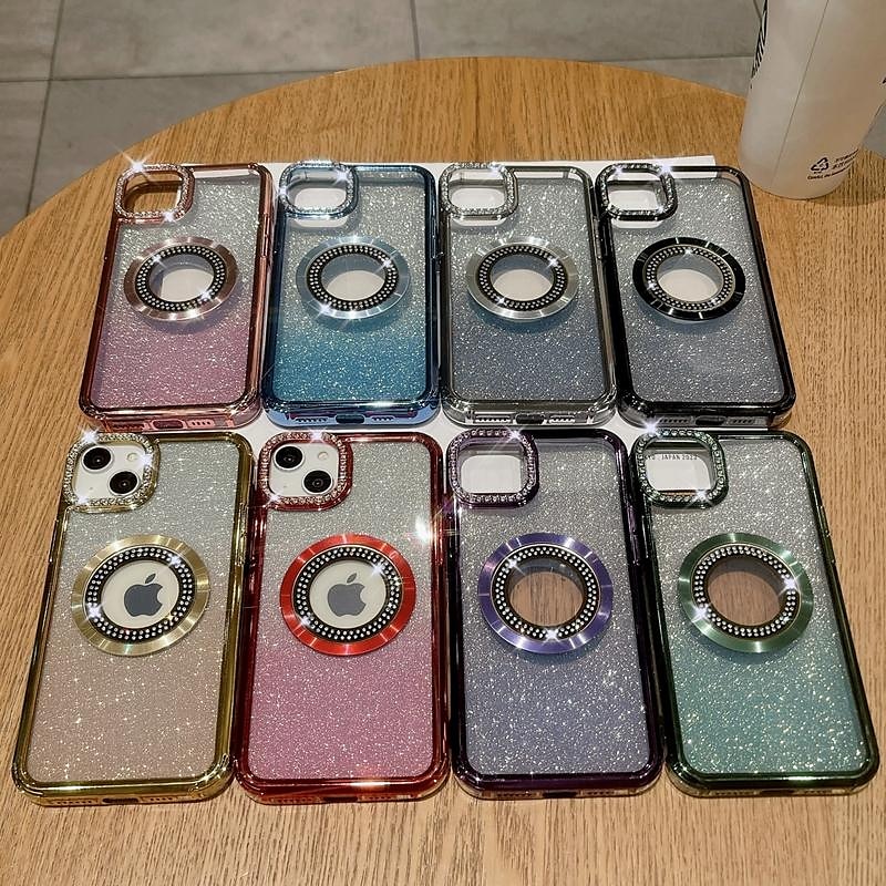 2025年 電話 ケース 用途 iPhone 16 iPhone 15 プロマックスプラス iPhone 14 13 12 11 Pro Max Plus バックカバー ワイヤレス充電をサポート ブリンブリングリッターシャイニー 耐衝撃 TPU 仕上げ  コレクション – $18.99 –P1