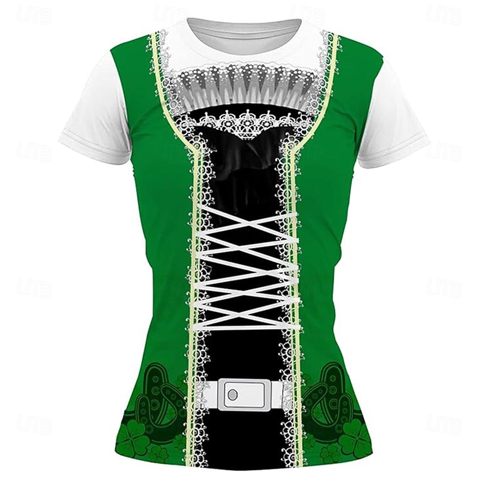 Tricou lederhosen #D Casual Stil de strada Tricou pentru Pentru femei Adulți Ștanțare la cald pentru Carnaval Bere Oktoberfest Petrecere Casul / Zilnic 2026 - $20.99 –P5