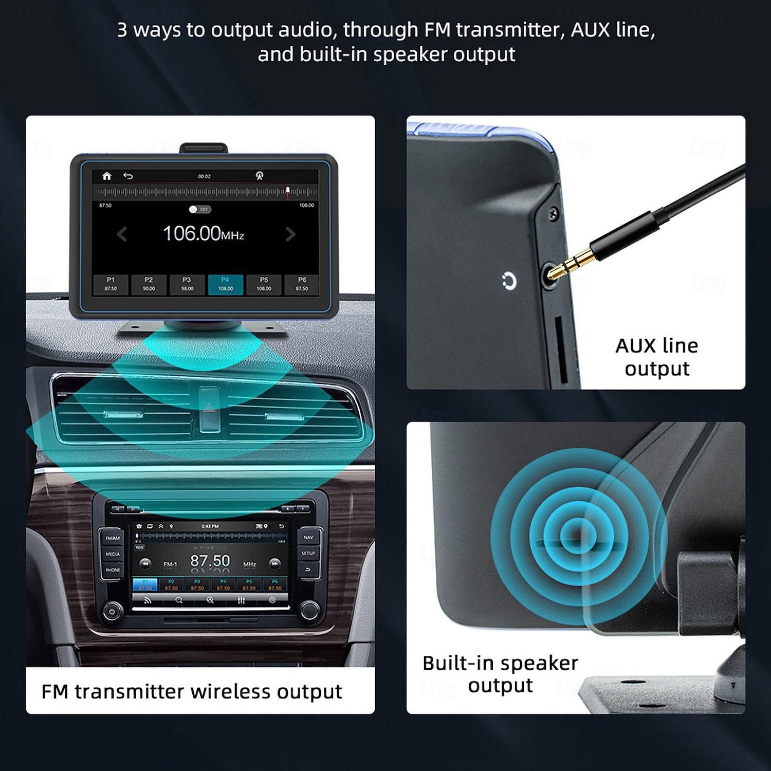 Lecteur de voiture écran 7 pouces sans fil autoradio miroir lien lecteur mp5 avec navigation gps carplay autosupport 12 led caméra de recul installation facile de 2025 ? $131.99 –P9