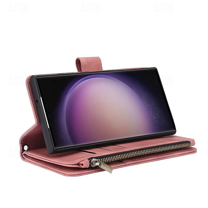 هاتف غطاء من أجل S24 Ultra Plus S23 S22 S21 S20 Ultra Plus FE A55 A35 A25 A15 5G A54 A34 A14 أ 72 أ 73 أ 53 A12 A52 A13 حافظة بطاقة المحفظة مع حامل سحاب حماية كاملة للجسم مكتب  /  الأعمال TPU جلد PU 2025 - $22.99 -P4