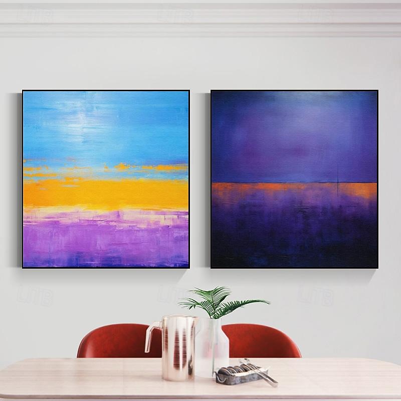 slavná ručně malovaná značka rothko oranžově fialové umění ruční práce na plátně expresionismus malba velké abstraktní nástěnné umění zarámované a připravené k zavěšení 2025 - $102.99 -P2