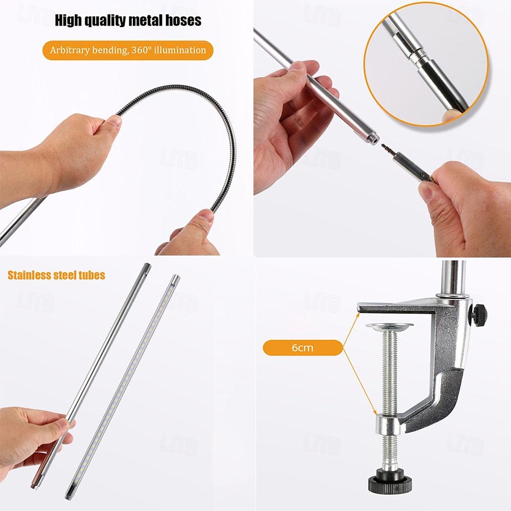 LED Desk Lamp with Clamp, USB Powered Operation Touch Desk Lamp Adjustable Clip-On Modern Contemporary for Bedroom / Study Room / Office Metal 2026 - $73.99 –P4