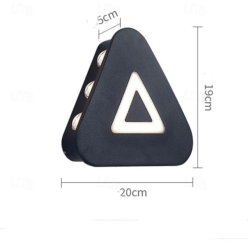 appliques murales extérieures à LED blanc chaud 20 cm 9 têtes contractées triangle moderne personnalité d'éclairage à trois côtés métal moderne adapté au mur de fond dans l'escalier de magasin de 2025 ? $58.99 –P5
