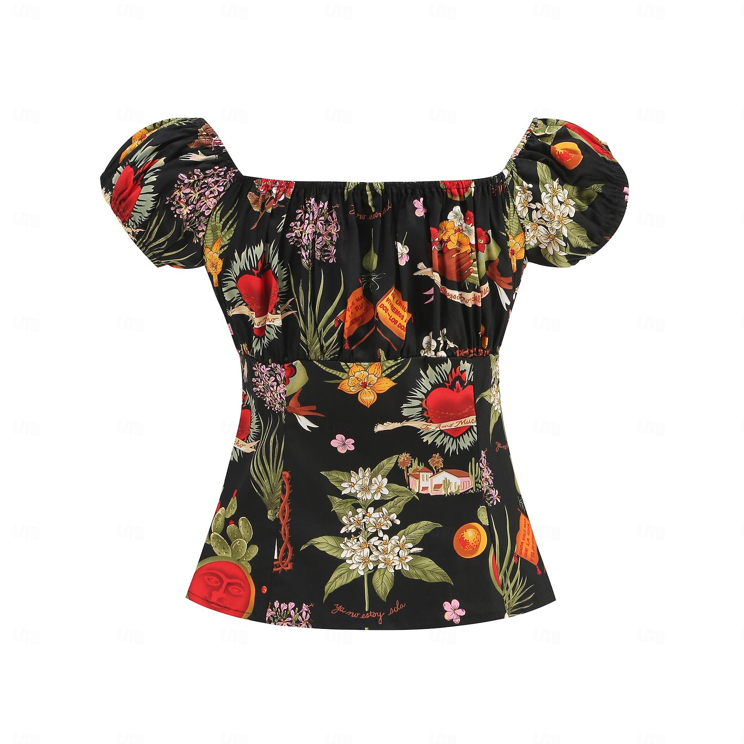 Retrò Vintage Anni 1950 Blusa / Camicia Senza spalline Fiore / Floreale Costume Per donna Mascherata Casual Quotidiano Addio al Nubilato Adulti Top del 2025 a $27.99 –P2
