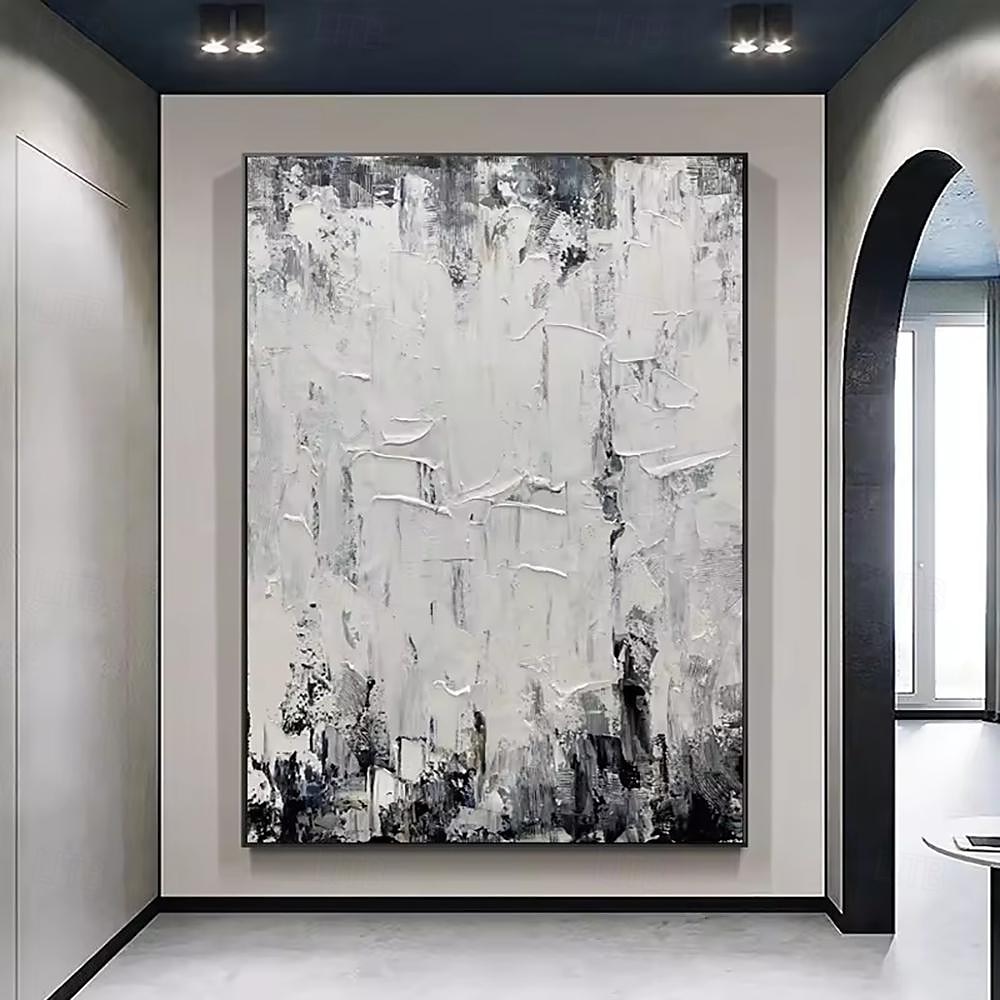 picturi în ulei realizate manual, pânză, artă de perete, decorare modernă, simplitate, alb-negru, abstract pentru decorarea casei, laminată, fără rame, pictură neîntinsă 2025 - $50.99 –P7