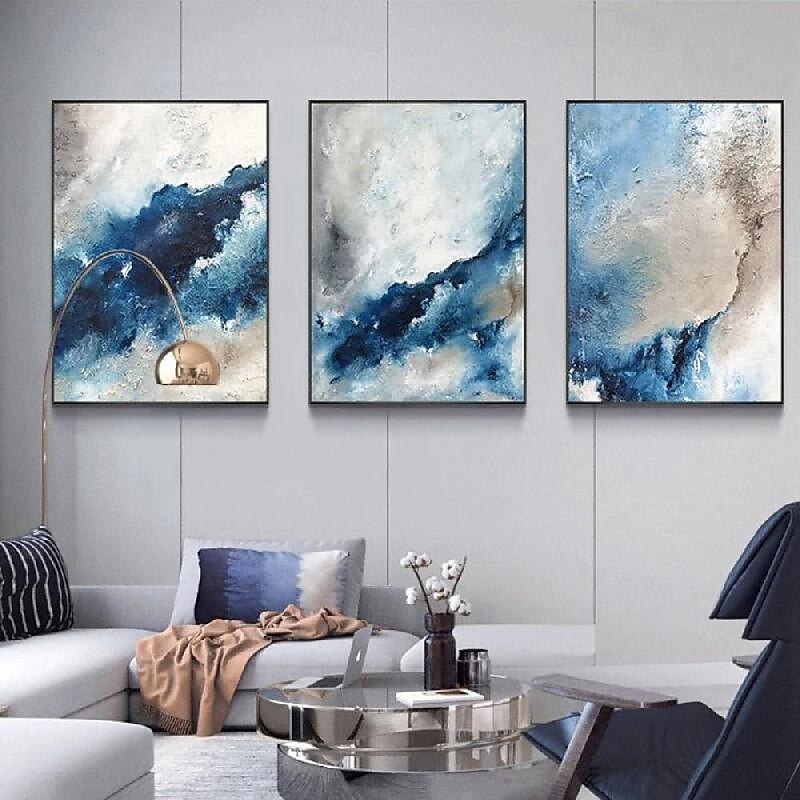 großes handgemachtes abstraktes Küstenlandschafts-Ölgemälde auf Leinwand, großes Ölgemälde, Wandkunst, Ölgemälde, blaue Himmelskunst, individuelles Gemälde für Wohnzimmer, Schlafzimmer, Dekoration 2025 - $125.99 –P10