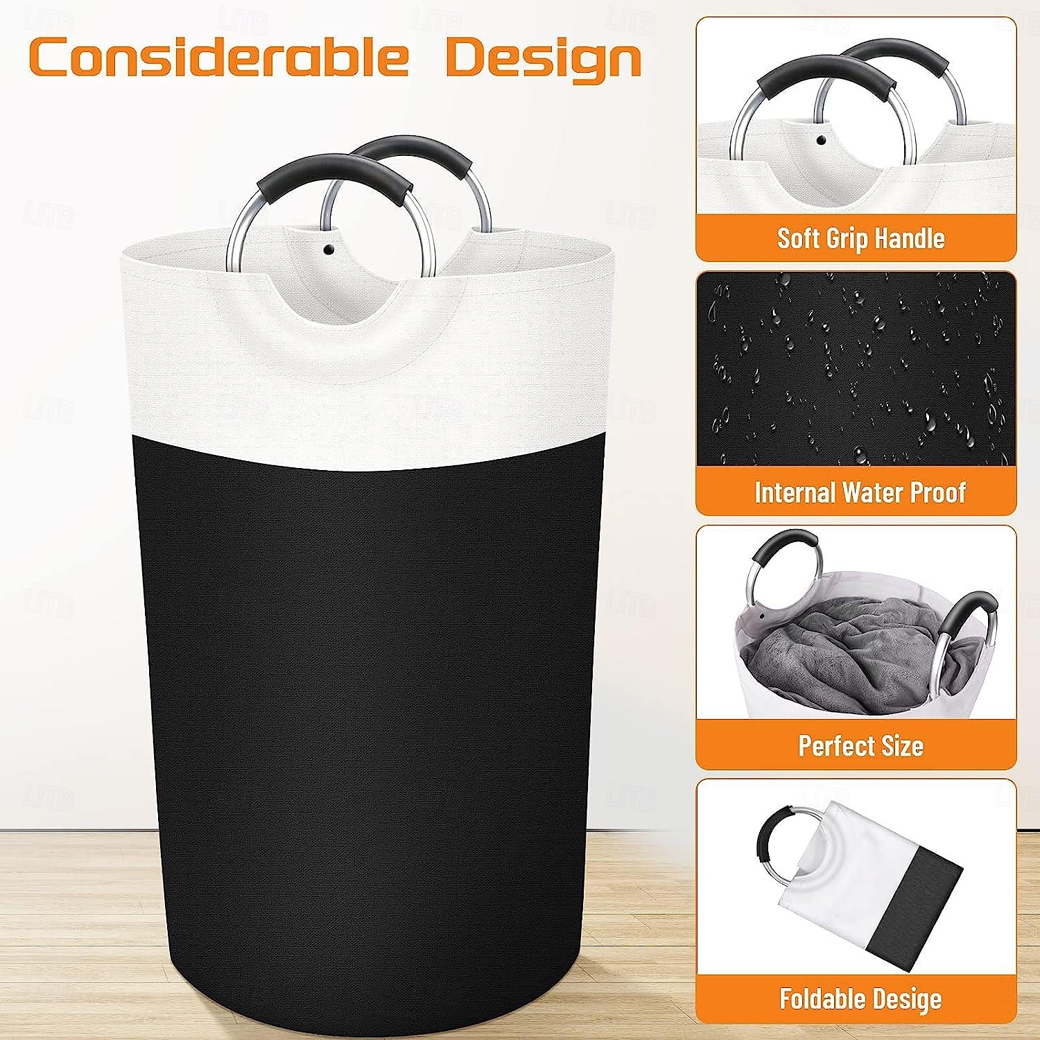 Laundry Basket, Laundry Hamper, Collapsible Laundry Baskets, Dirty Clothes Hamper, Waterproof with Foam Protected Aluminum Handles for College Dorm, Family 90L 2025 - $18.49 –P2