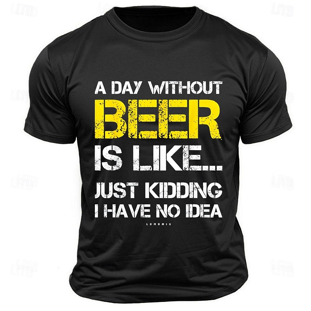 Homens Letra Engraçado Cerveja Camiseta T-shirt 100% Algodão Manga Curta Gráfico Camisa Preto Verde Tropa Azul Escuro Camiseta confortável Rua Esportes Roupas de estilistas de 2025 por $15.99 –P3