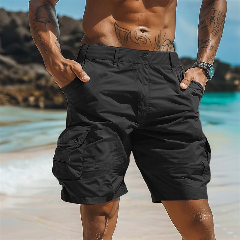 [COSYHARU公式]Multi Pocket Cargo Bermuda Shorts 送料・関税込 Men's Cargo Shorts Shorts Casual Shorts Buttons Multi Pocket