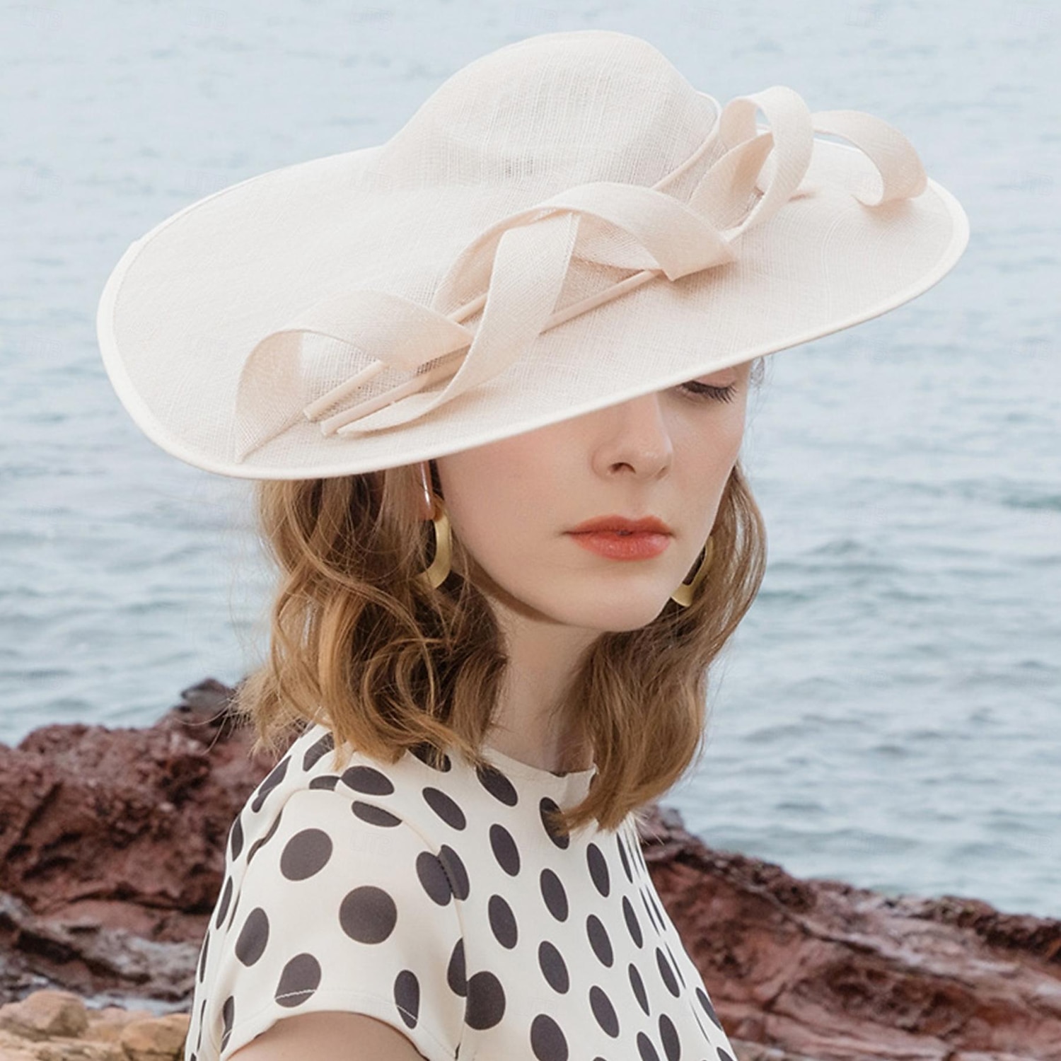 pannebånd hatter lin bowler / cloche lue bøtte lue solhatt bryllup teselskap elegant bryllup med fjær sløyfe hodeplagg hodeplagg 2025 - $50.99 –P2