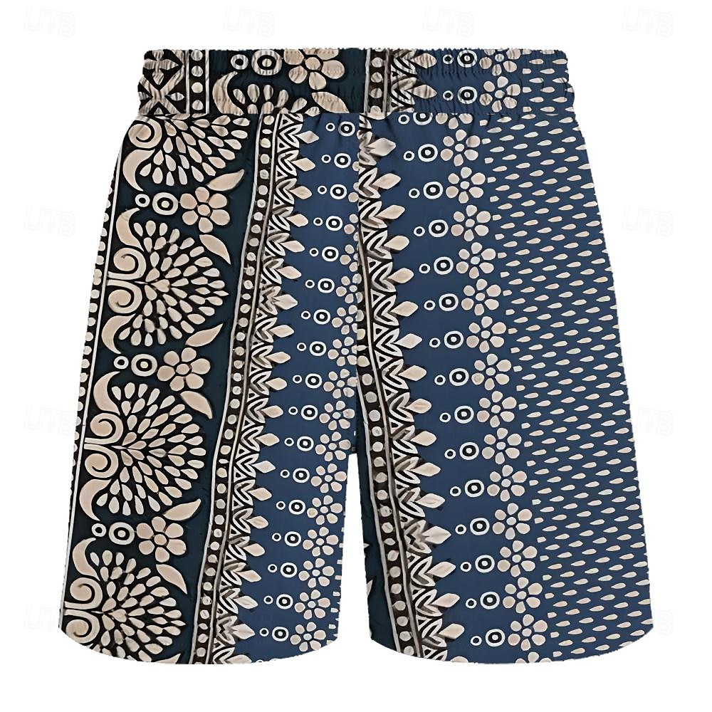 Per uomo Motivo Geometrico Fiore / Floreale Pantaloncini da mare Pantaloncini da Surf Costume nuoto a pantaloncino Misura del girovita medio Vintage Hawaiano Stile Etnico Ferie Spiaggia Coulisse con del 2025 a $17.99 –P2