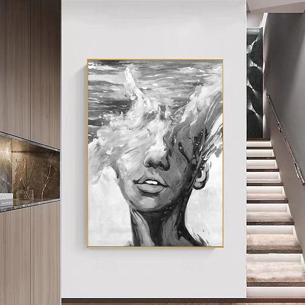 abstrakte Dame Malerei handgemalte Frau Gesicht Ölgemälde Kunstwerk Frau Leinwand Dekor handgemalte Wandkunst Frau Meer Sturm Leinwand Ölgemälde Kunst gesichtslose Porträt Malerei nackt Ölgemälde 2025 - $125.99 –P5