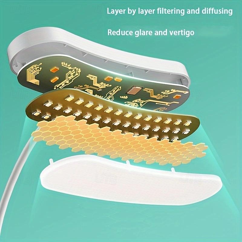 1pc USB Charging Desk Lamp with Adjustable Clamp, LED table lamp Soft Reading Light, Bedside Book Light, Gentle Night Light, LED Touch Dimming, Eye Protection Ideal for Bedside Tables or Desks 2025 - $7.99 –P5