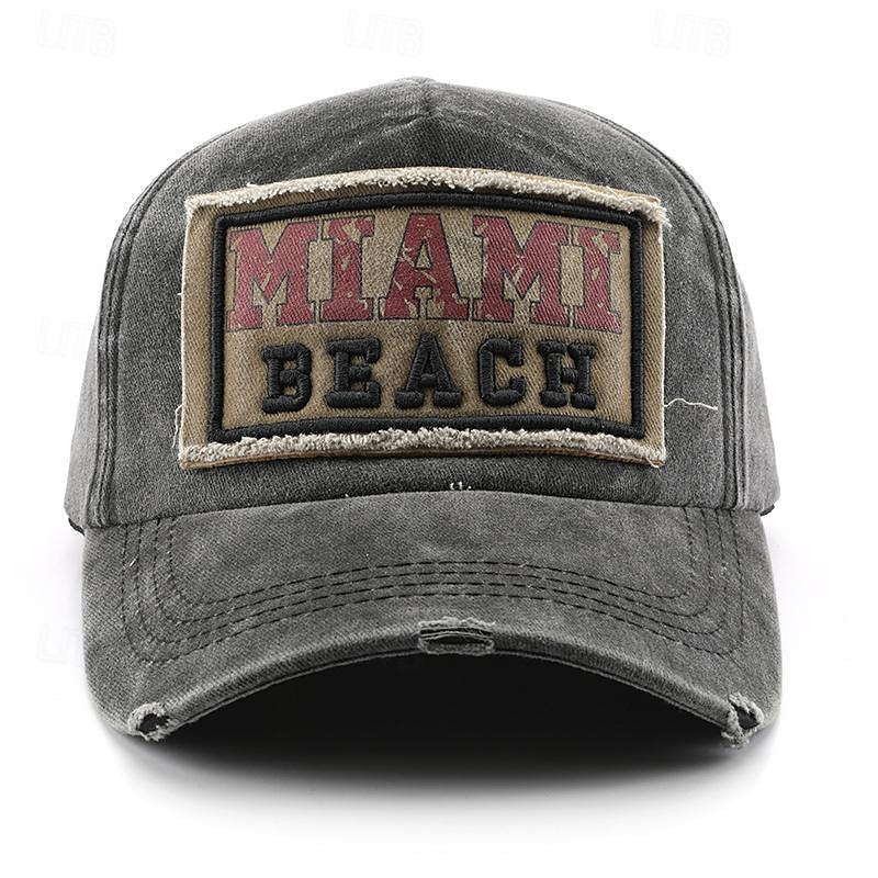 Herre Baseballcaps Solhatt Trucker Hat Svart Gul Bomull Broderi Mote Fritid Gate Daglig Bokstaver Justerbare Solkrem Pustende 2025 - $8.99 –P1