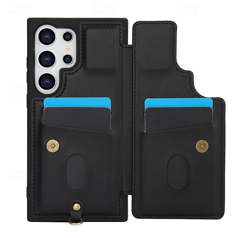 telefone Capinha Para Samsung Galaxy S24 Ultra Plus S23 Ultra Plus S22 Plus Ultra A55 A35 A25 A15 5G A54 A34 A14 S25 Ultra Capa traseira Com Suporte Magnética com cordão Retro flor floral TPU Couro PU de 2025 por $21.99 –P2