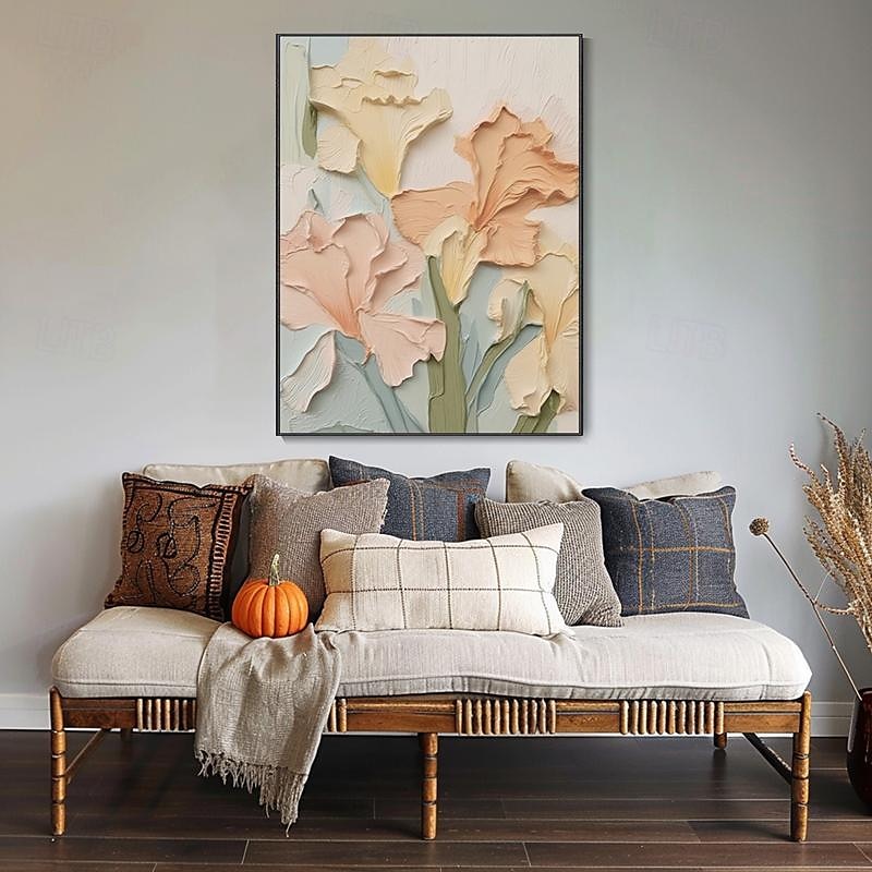 handmålad 3d original bröllop rosa blomma målning på duk texturerad väggkonst blommig väggkonst hem väggdekor duk oljemålning blomkonst vardagsrum väggkonst 2025 - $141.99 –P4