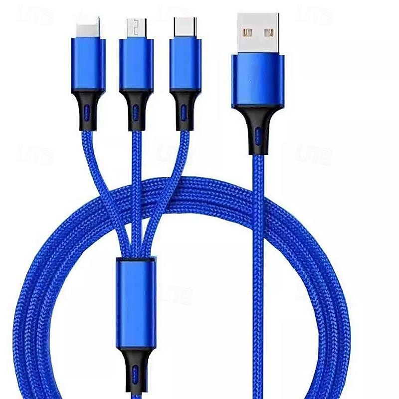 Multi Charging Cable USB A to Type C / Micro / IP 2.1 A Charging Cable Nylon Braided Durable 3 in 1 For Xiaomi Huawei iPhone Phone Accessory 2025 - $11.99 –P5