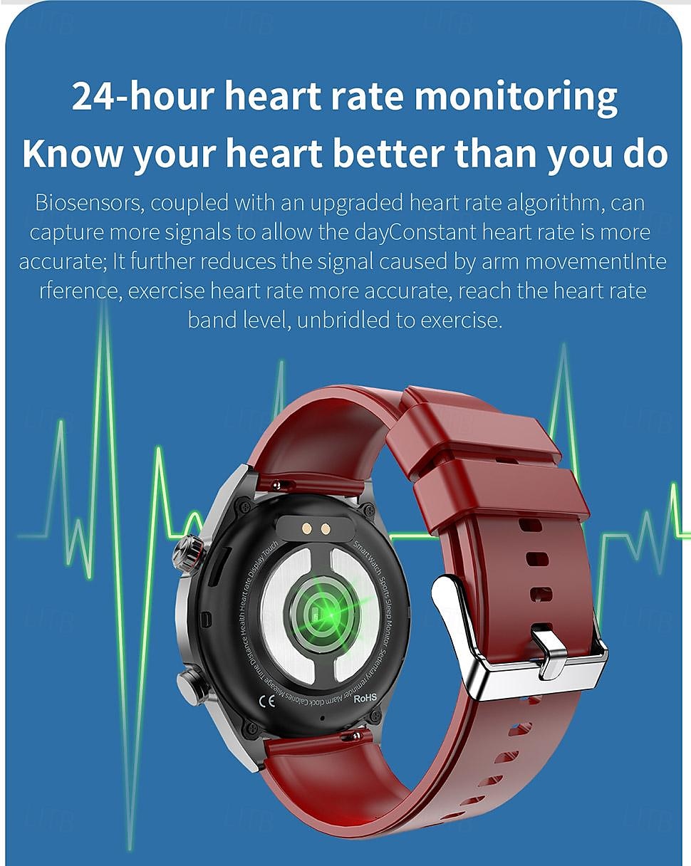 iMosi ET450 Smart Watch 1.39 inch Smartwatch Fitness Running Watch Bluetooth ECG+PPG Temperature Monitoring Pedometer Compatible with Android iOS Women Men Long Standby Hands-Free Calls Waterproof IP 2025 - $71.99 –P9