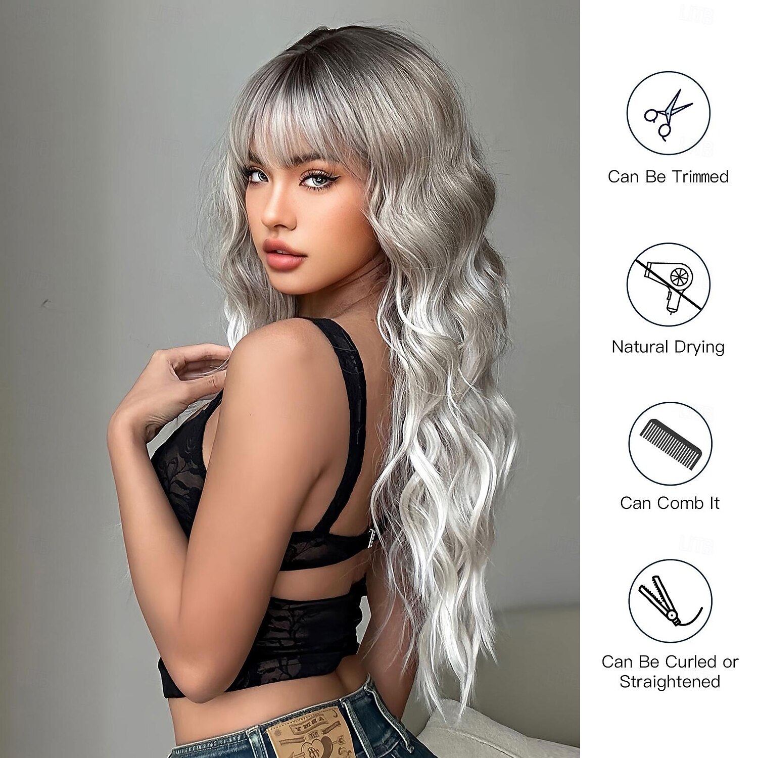 Synthetische pruiken Uniformen carrière Kostuums Prinses Gekruld Golvend Middelste stuk Gelaagd kapsel Machinegemaakt Pruik 66.0 cm Lichtgoud Synthetisch haar Dames Cosplay Feest Modieus Blond Natuur 2026 - $28.99 –P3