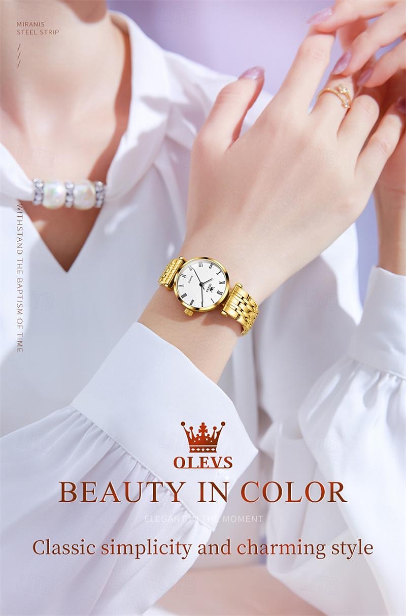 New Olevs Olevs Brand Fashion Women'S Quartz Watch Simple Fashion Trend Travel Sports Leisure Waterproof Steel Belt Women'S Wristwatch 2025 - $28.99 –P11