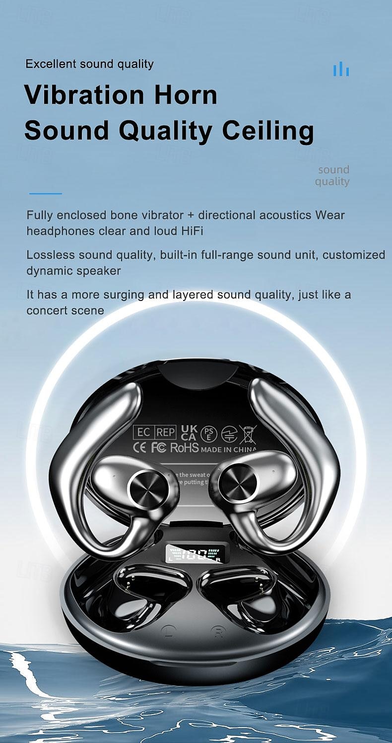 2024 Bone Conduction Headphone Ear Hook Bluetooth 5.2 Sports Stereo HIFI for Apple Samsung Huawei Xiaomi MI Everyday Use Mobile Phone Office Business Travel Entertainment Car Motorcycle 2025 - $20.99 –P6