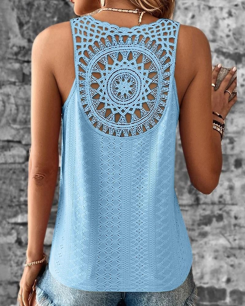 Top de tirantes de mujer blanco rosa azul liso corte en la calle moda diaria V cuello ajuste regular S 2025 - $17.49 –P1
