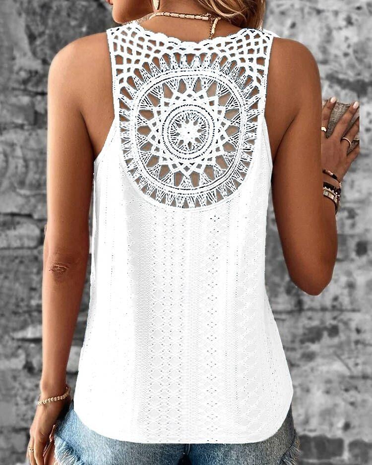 Top de tirantes de mujer blanco rosa azul liso corte en la calle moda diaria V cuello ajuste regular S 2025 - $17.49 –P7