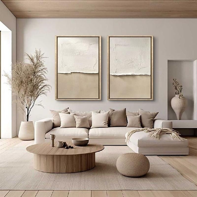 oil painting handmade Mid Century Abstract White oil painting  Neutral Decor White Plaster painting Wall Art  New*Minimal Scandinavian Medieval  3D Textured Painting Artwork 2025 - $116.99 –P1
