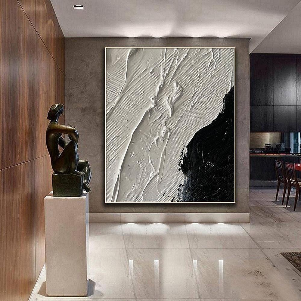 Large handmade Abstract texture oil painting hand painted Wall Art  Texture oil painting Wall Art Black and White Abstract Lady Painting Modern  Wall Art black white painting  Wall Art 2026 - $101.99 –P15