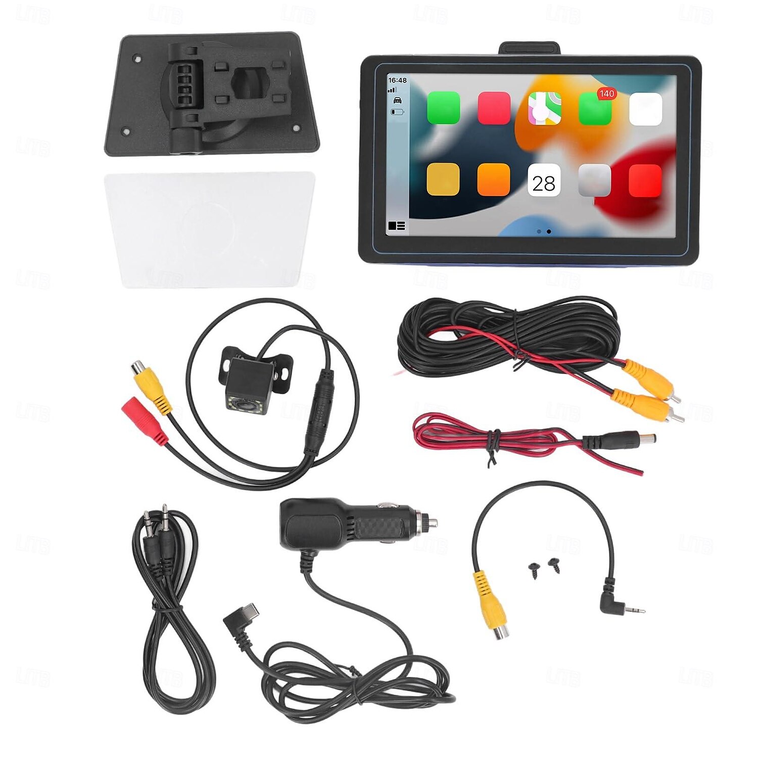Lecteur de voiture écran 7 pouces sans fil autoradio miroir lien lecteur mp5 avec navigation gps carplay autosupport 12 led caméra de recul installation facile de 2025 ? $131.99 –P3