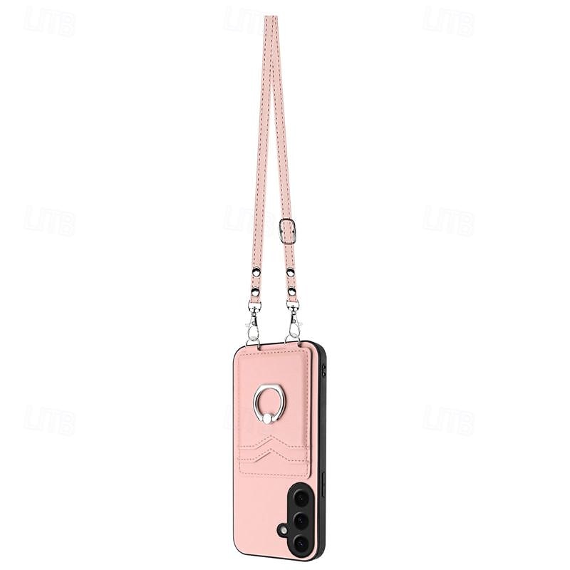 telefon Carcasă Pro Samsung Galaxy S24 Ultra Plus S23 Ultra Plus S22 Plus Ultra A55 A35 A25 A15 5G A54 A34 A14 A53 A33 A23 A13 S25 Ultra Zadní kryt Držák na prsteny s Lanyardem Slot pro kartu Retro 2025 - $18.99 –P5