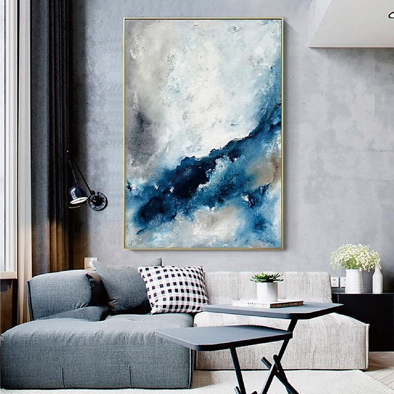 großes handgemachtes abstraktes Küstenlandschafts-Ölgemälde auf Leinwand, großes Ölgemälde, Wandkunst, Ölgemälde, blaue Himmelskunst, individuelles Gemälde für Wohnzimmer, Schlafzimmer, Dekoration 2025 - $125.99 –P17