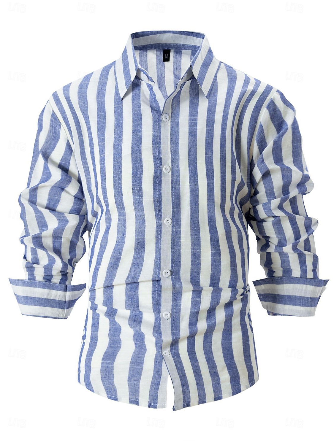 Men's Shirt Linen Shirt Summer Shirt Beach Shirt Cotton Linen Shirt Striped Shirts Striped Vacation Hawaiian Yellow Red Blue Green Long Sleeve Turndown Spring &  Fall Clothing Apparel Button-Down 2025 - $28.99 –P1